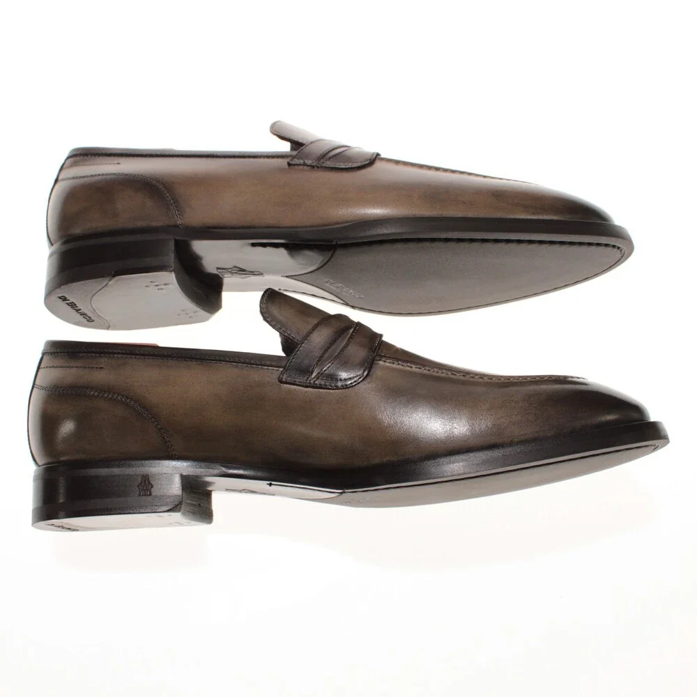 Di Bianco NWB Slip On Loafers Size 45 (US 12) in Green Leather Made in Italy